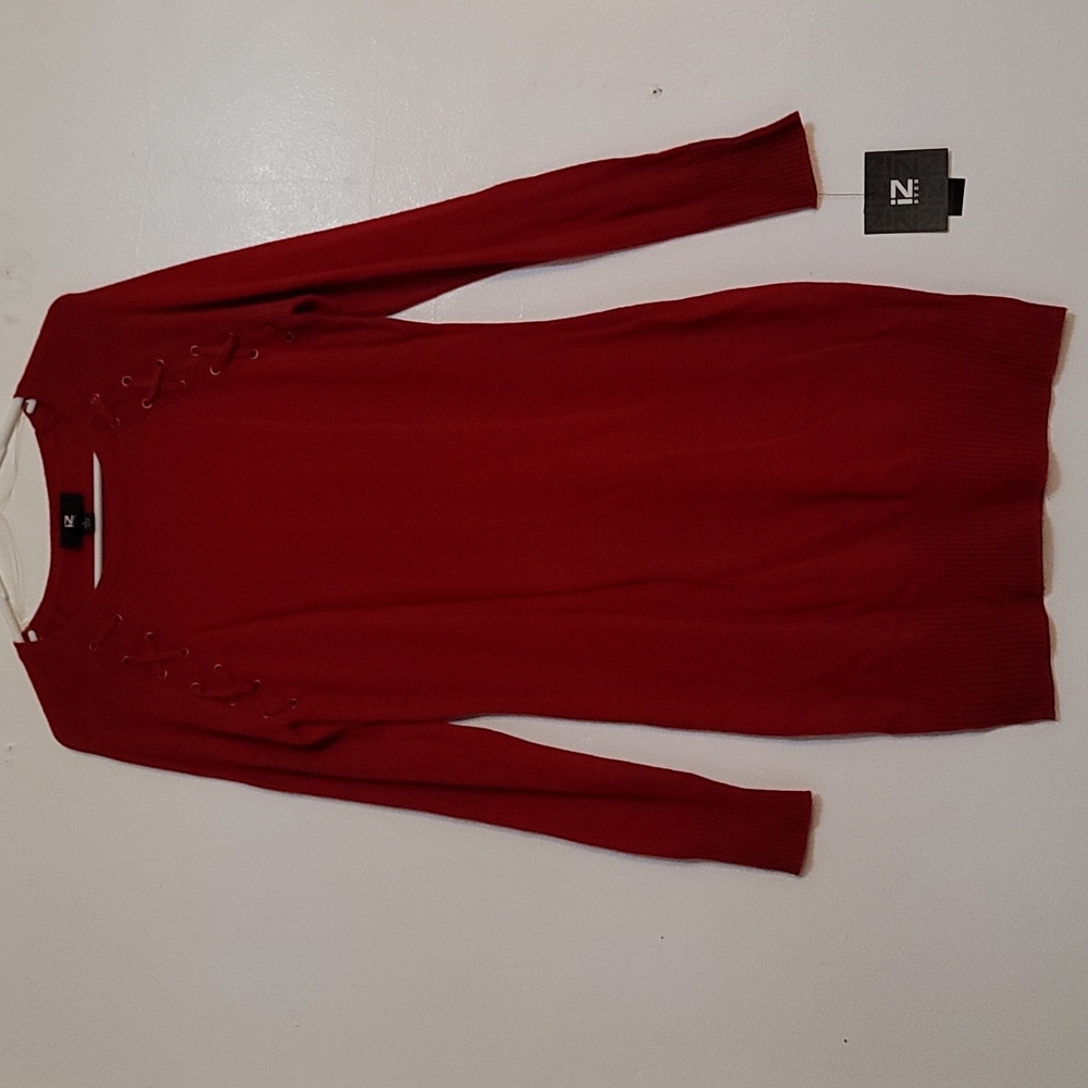Women's Red iZ BYER Large Long Sleeve Dress